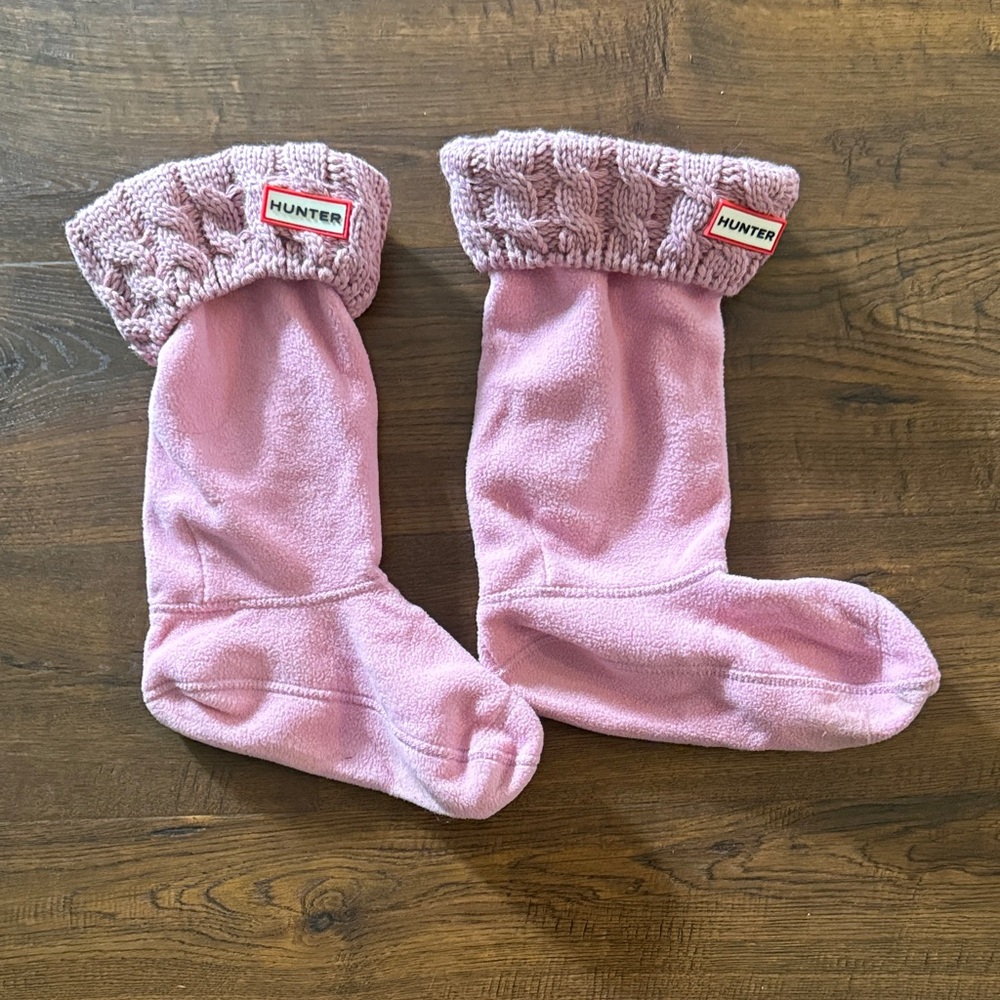 Hunter Kids Light Pink Cable Knit Boot Socks